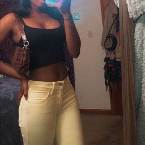 Lucky Brand Mid Rise Straight Crop Yellow Jeans